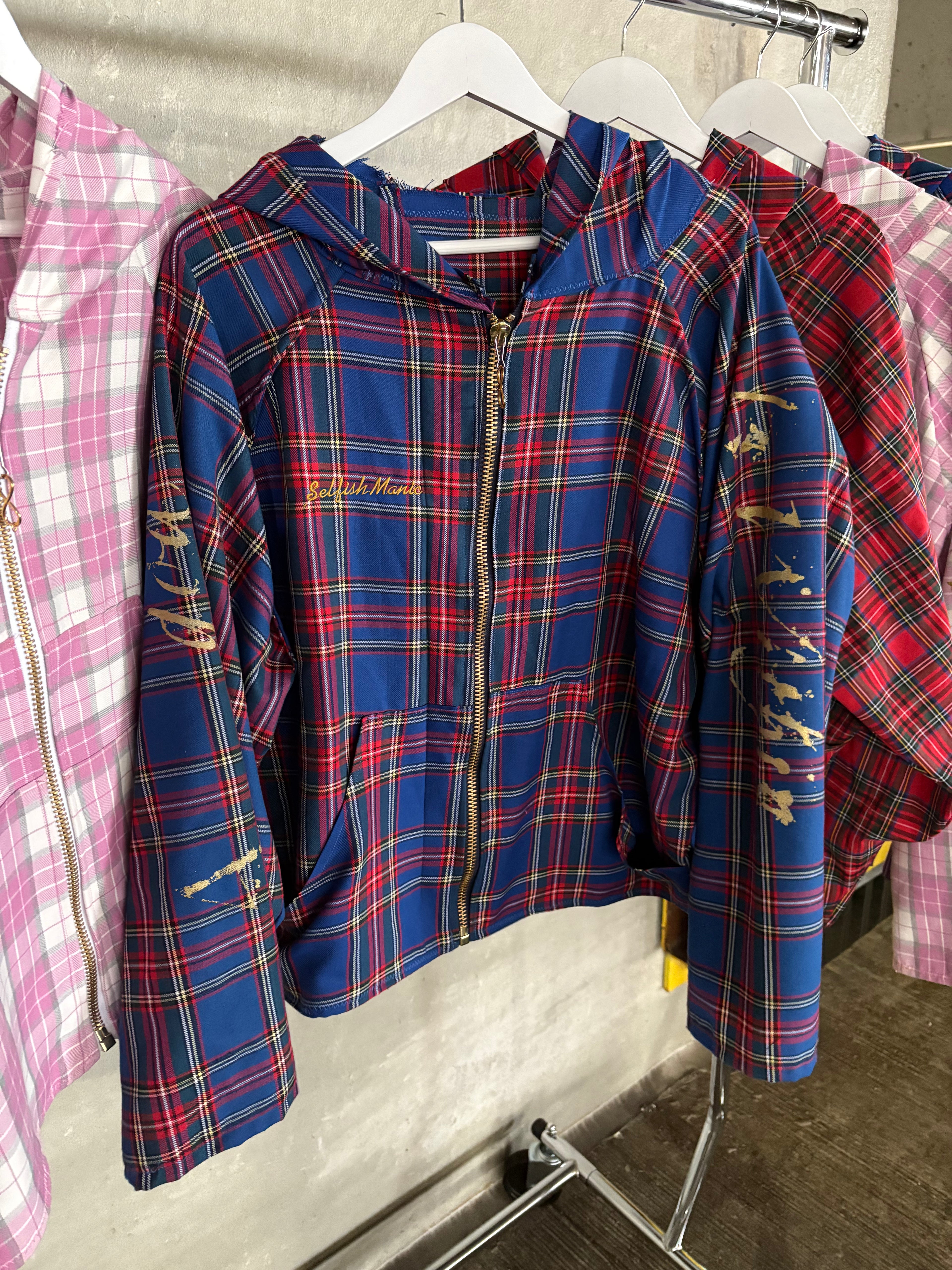 Blue Plaid Infinity Jacket