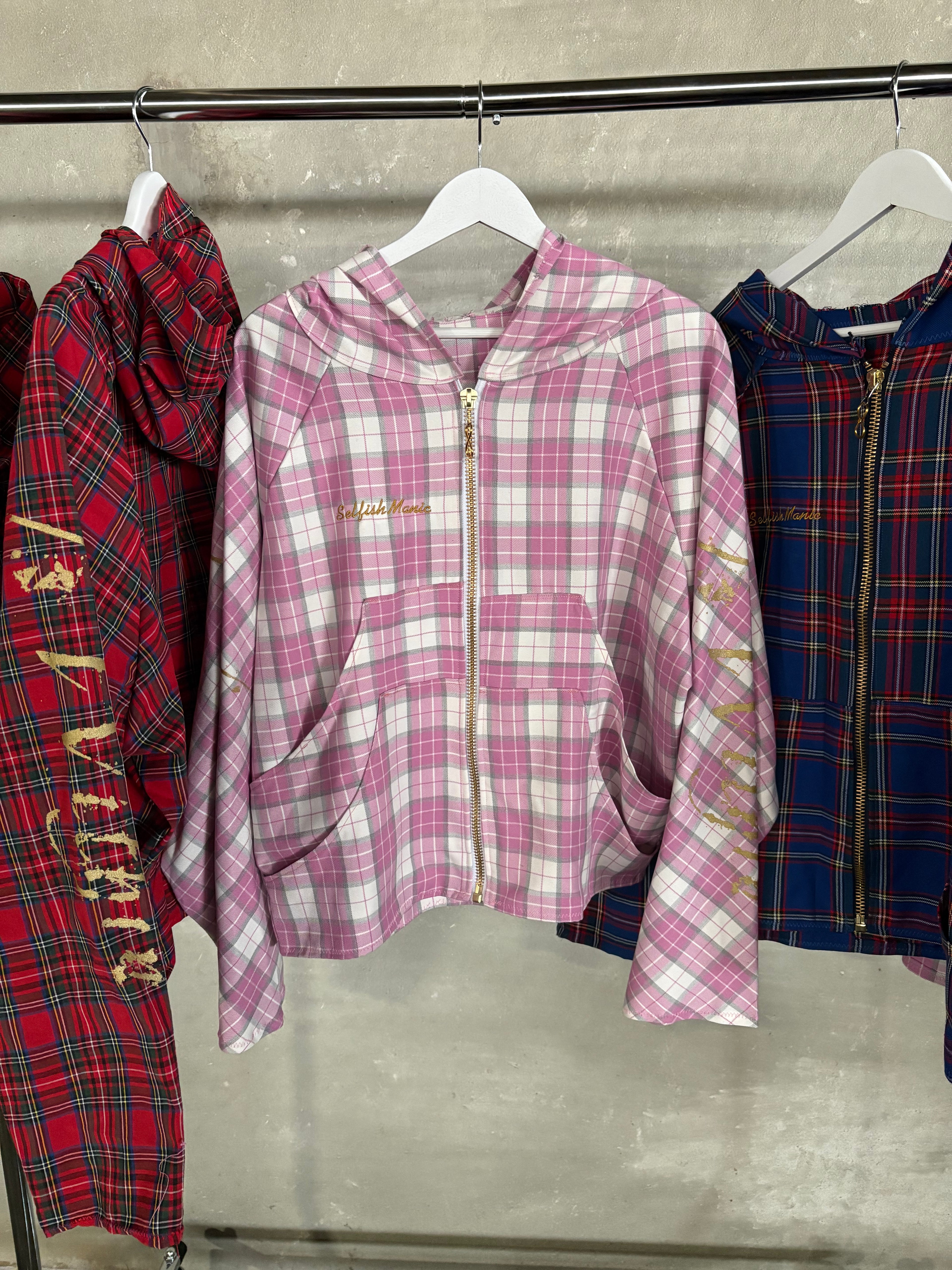 Pink Plaid Infinity Jacket