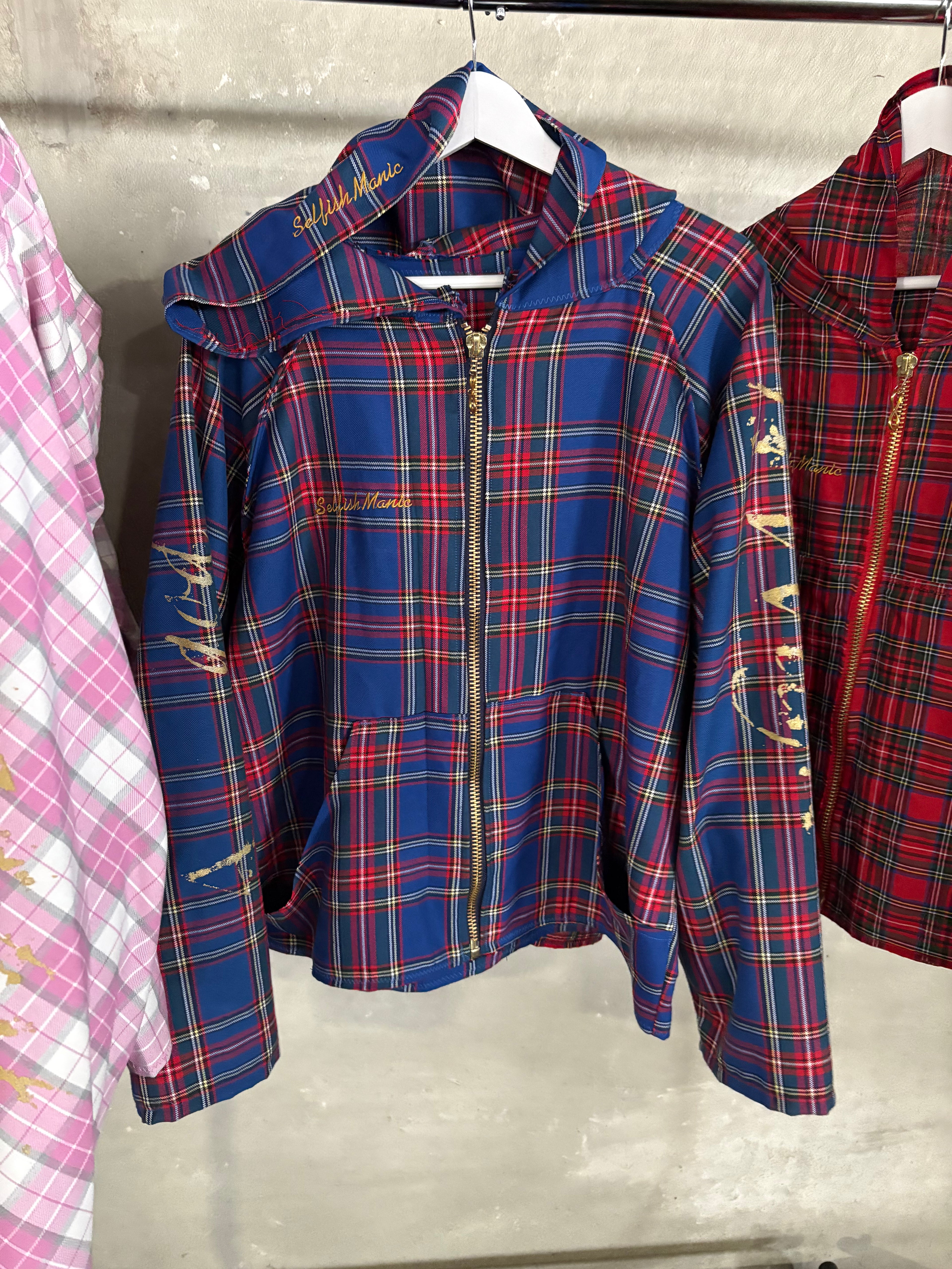 Blue Plaid Infinity Jacket