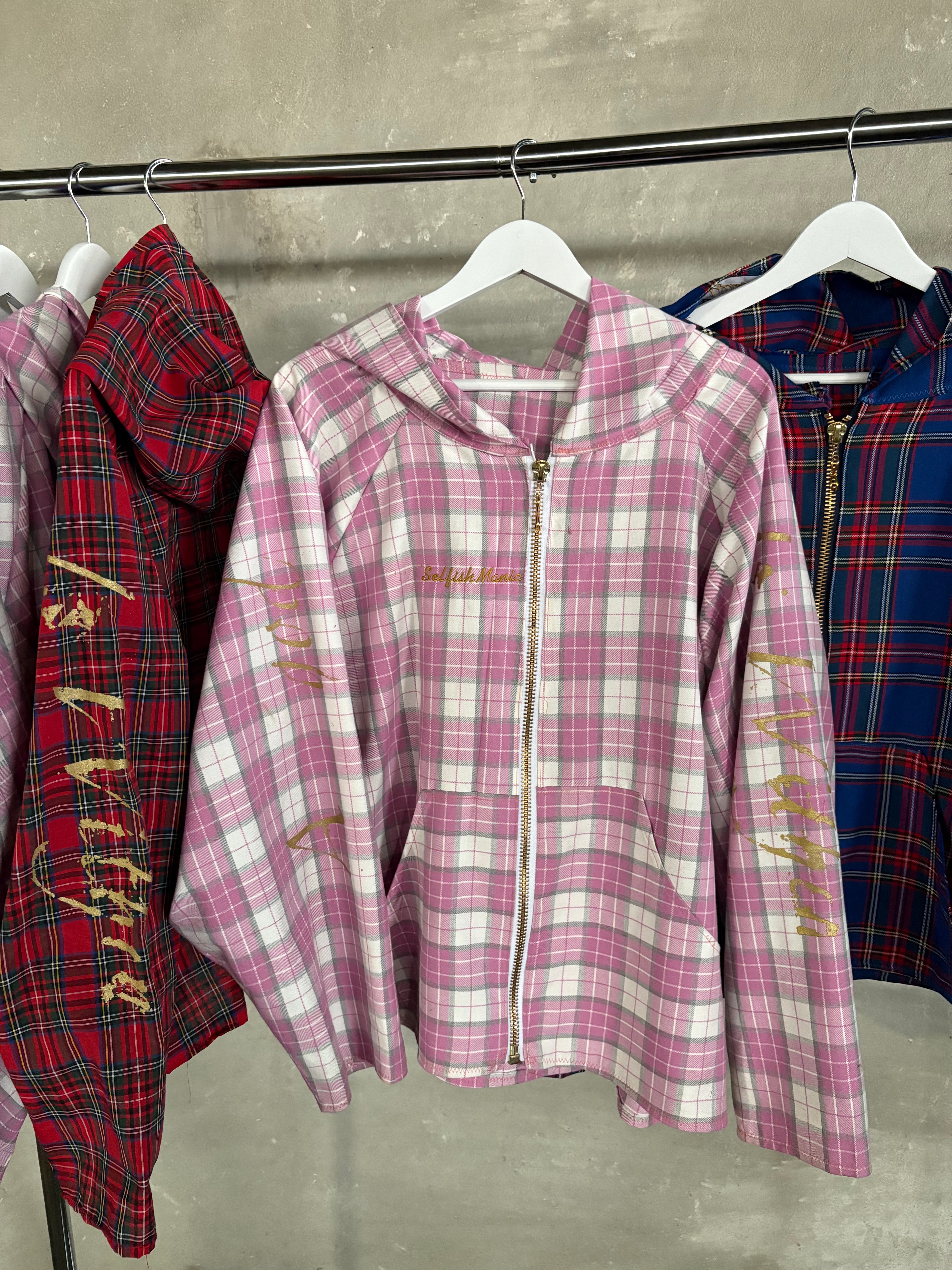 Pink Plaid Infinity Jacket