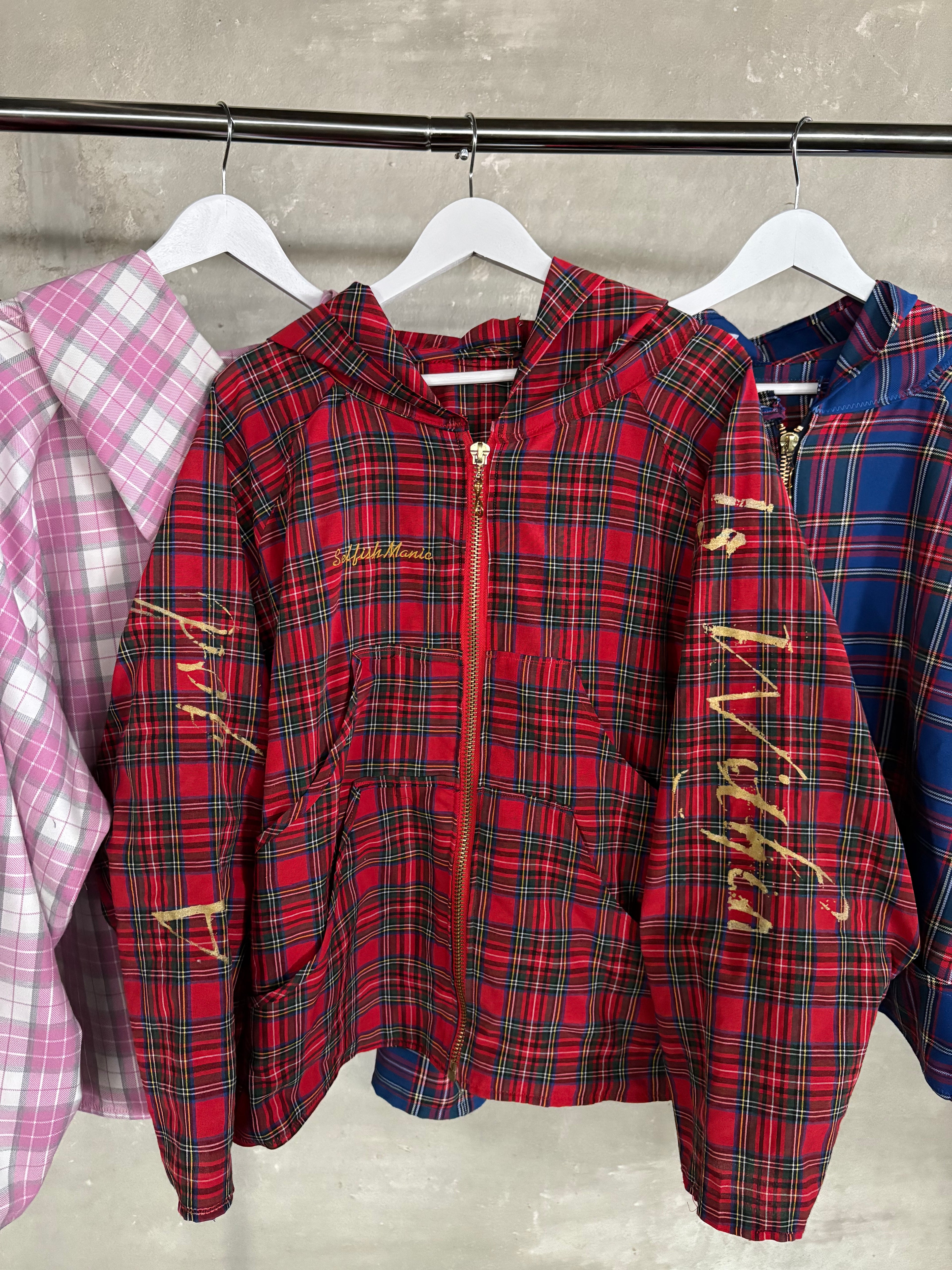 Red Plaid Infinity Jacket